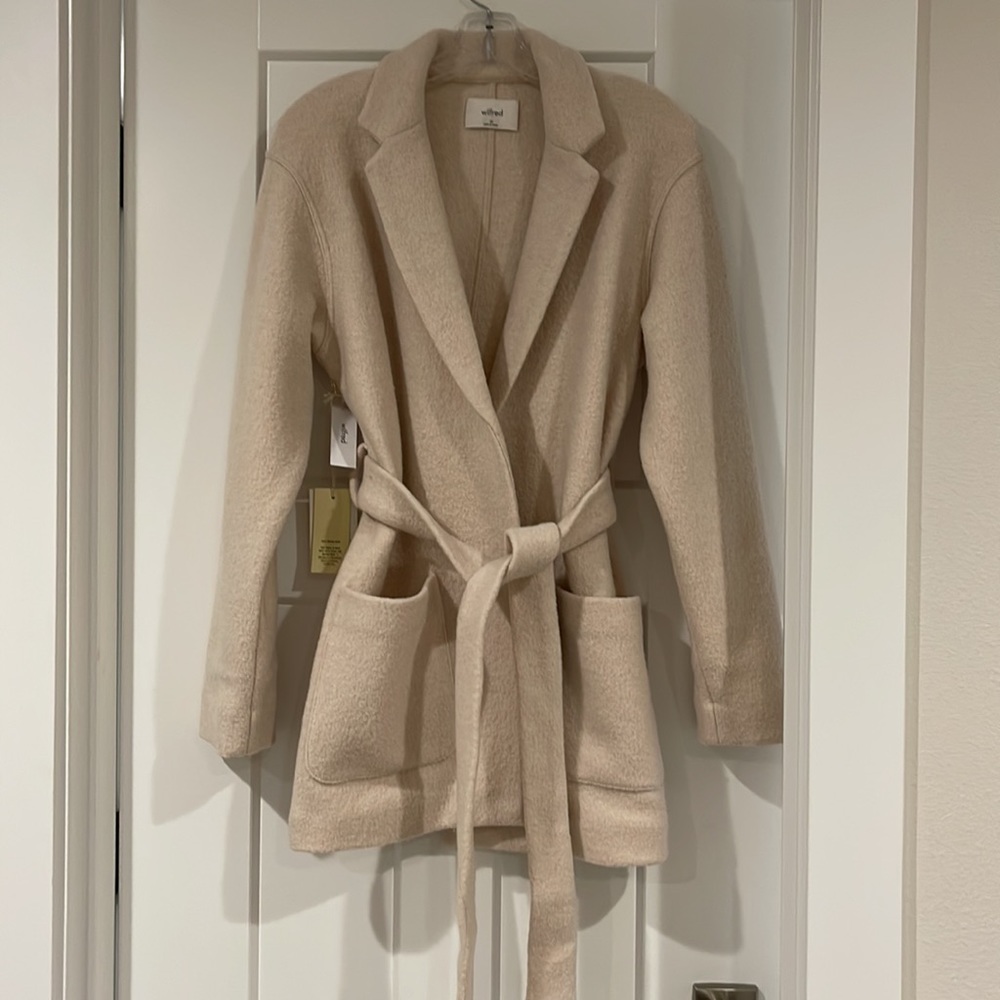 Aritzia Wilfred CREAM Wrap Belted Coat *NO TAGS*